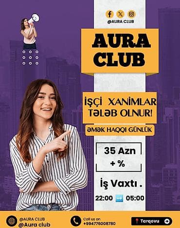 ofisiant iş: Ofisiant tələb olunur, Gecə klubu, Gündəlik ödəniş — 1