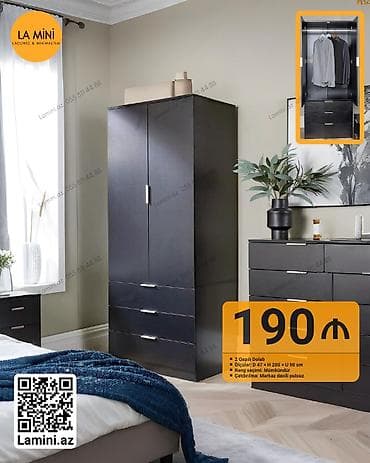 retro mebel: 2 двери, С выдвижными ящиками, Черный, Распашной, Прямой шкаф — 1