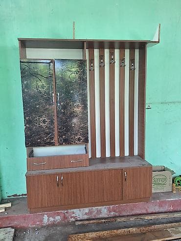 iskaf: İşlənmiş, 2 qapılı, Güzgülü, Qəhvəyi, Digər material, Açılan, Düz dolab — 3