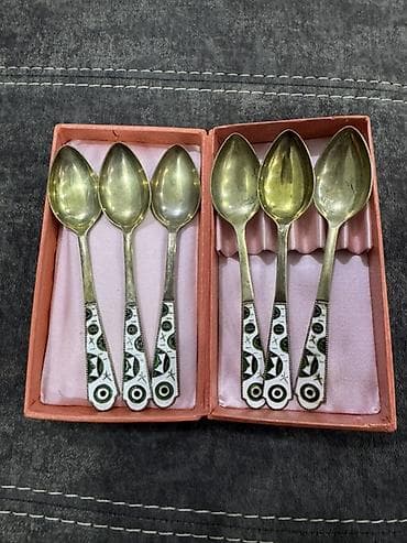 Məhsul: 6 ədəd dekorativ çay/yaşıl çay qaşığı dəsti Təsvir: - — 1