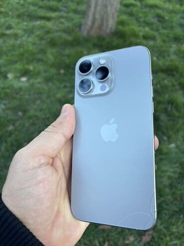 Apple iPhone: IPhone 15 Pro Max, 256 GB, Gümüşü, Qırıq — 2