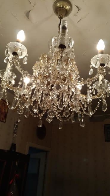 чешская люстра: Çılçıraq, 8 lampa, Xrustal — 1