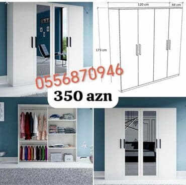mətbəx çanaqları: Yeni, Açılan, 3 qapılı Düz dolab, Qarderob, paltar dolabı, Azərbaycan — 3