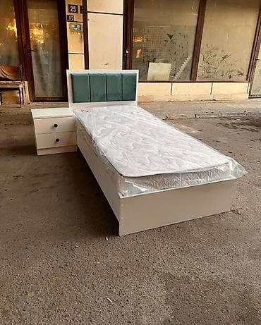 Новый, Односпальная кровать, Без подьемного механизма, С матрасом at lalafo.az Новый, Односпальная кровать, Без подьемного механизма, С матрасом
