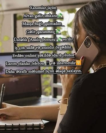 call center operator vakansiya: Çağrı mərkəzi operatoru tələb olunur, Yalnız qadınlar üçün, İstənilən yaş, Təcrübəsiz — 1