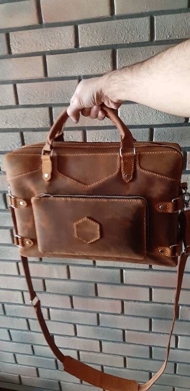 komputer case: Natural dəri portfel Dəri Portfel 100% Əl işi təbii Dəri çanta. Təbii — 13