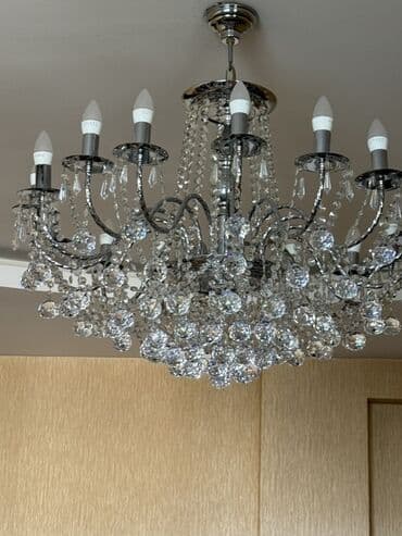 led lanpalar: Çılçıraq, 10 və daha çox lampa, Xrustal — 3