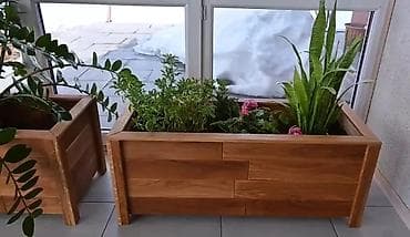 Dibçəklər hər ölçüdə kafe Ağacdan dekorativ uzun formalı dibçək/qutu