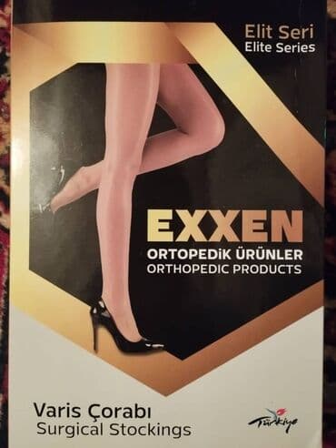 Nitril əlcəklər: Varikoz corabı, diz üstü, təzədir, pakovkadan açılmayıb. Ölçüsü düz — 1