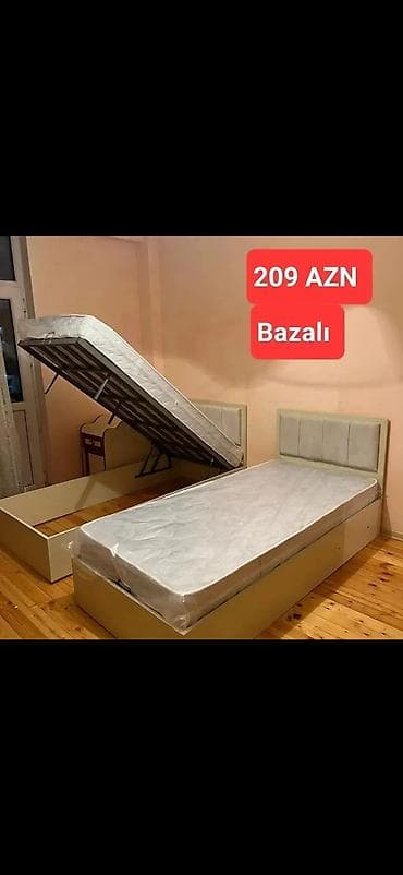 Bazalı tək nəfərlik çarpayı – 209 AZN - Ölçü: tək nəfərlik (standart)