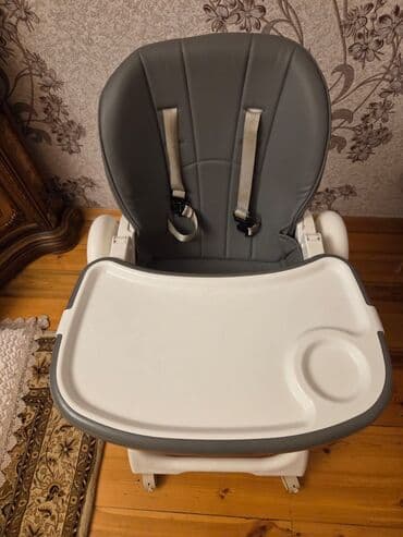 Məktəb çantaları: Uşaq yemək stulu - Rəng: boz/çəhrayı-ağ kombinasiyası - Yumşaq — 3