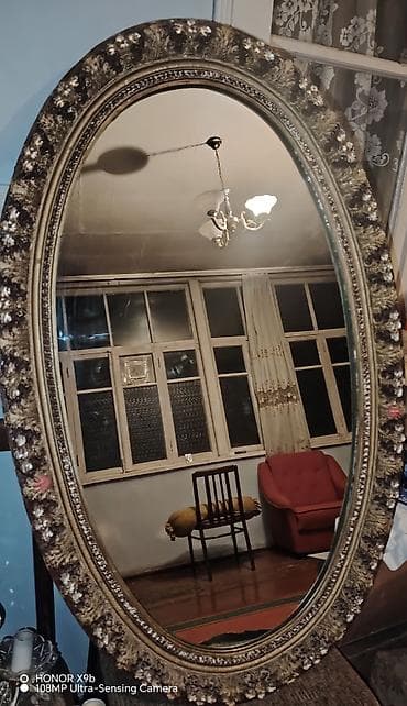 Güzgü Divar üçün, Oval, Dekorativ, Naxışlı