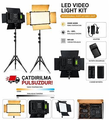 macbook pro adapter: LED Video Light Kit – Professional Photo & Video Light — 1