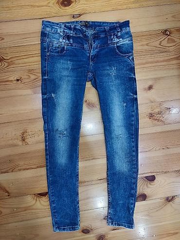 Qadın cins şalvarı – dar kəsim (skinny) - Rəng: tünd mavi, ağ yuyulma lalafo.az -da Qadın cins şalvarı – dar kəsim (skinny) - Rəng: tünd mavi, ağ yuyulma