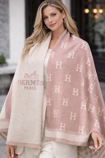 Hermes Paris şərf qadınlar üçün, keyfiyyətlidir. - Rəng: pudra-çəhrayı — 1