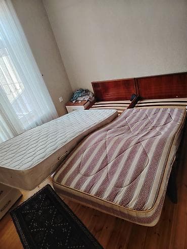 islenmis taxta: İkinəfərlik çarpayı, Bazasız, Matras ilə, Siyirməsiz — 1