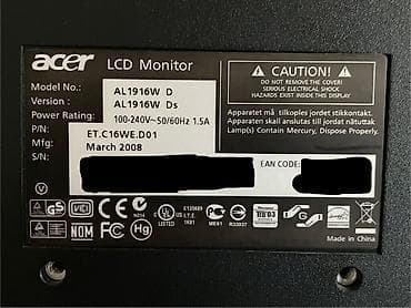 manitor maqnitafon: Acer AL1916W - 19" Geniş Ekran (Widescreen) Monitor Tam işlək — 3
