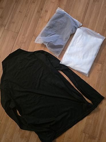 3 ədəd yeni S ölçü uzunqol köynək/top dəsti. - Rənglər: qara — 1