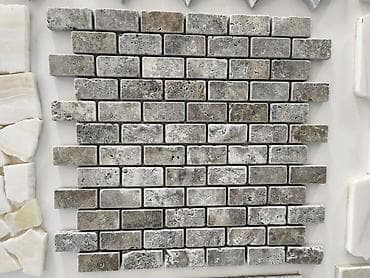 Təbii daş mozaika plitələr – kərpic formalı dizayn - Material: təbii