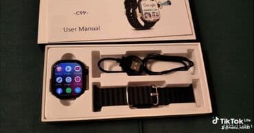 saat smart watch: Smart saat, Sensor ekran, rəng - Qara — 1