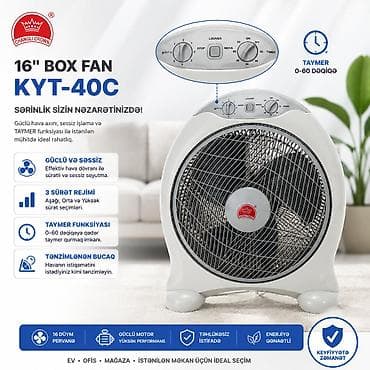 ventil: Changli Crown KYT 40C masaüstü sərinkeş – 3 Sürətli 3 Pərli 55W — 1