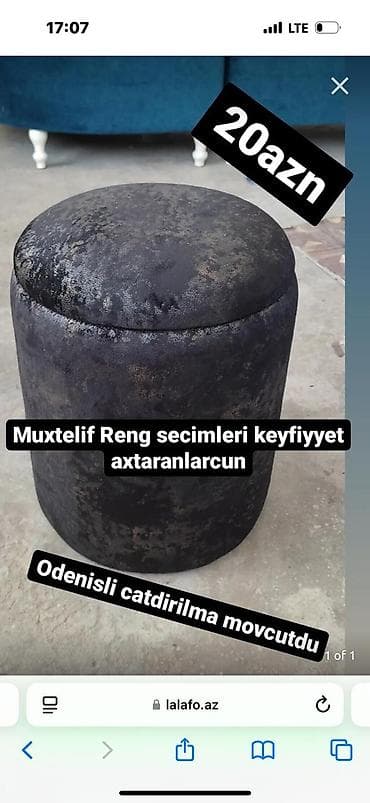 parca skaflar: Pufik oturacaq, Vеlur parça, Kredit yoxdur, Ödənişli çatdırılma — 1