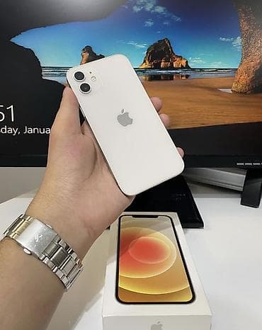 IPhone 12, 128 GB, Ağ, Zəmanət, Kredit, Simsiz şarj