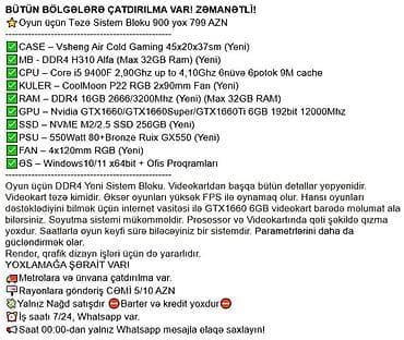komputer cantasi: BÜTÜN BÖLGƏLƏRƏ ÇATDIRILMA VAR! ZƏMANƏTLİ! ⭐Oyun üçün Təzə Sistem — 3