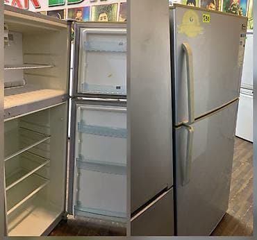 İki qapılı soyuducu (üstdə dondurucu) - Rəng: gümüşü/metallik - Üst