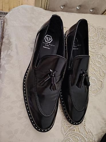 philip plein: Philipp Plein klassik kişi loaferləri - Rəng: qara, parlaq dəri - — 1
