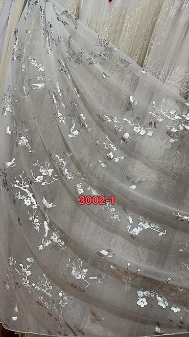 tula: Model: AXP0239A (2, 3, 4) Təsvir: - Zərif tül pərdə parçası – şəffaf — 5