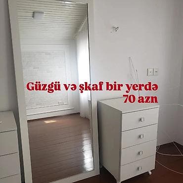 otaq desti: Ağ rəngli mebel dəsti müxtəlif ölçülü şkaflar, salon güzgüləri — 4
