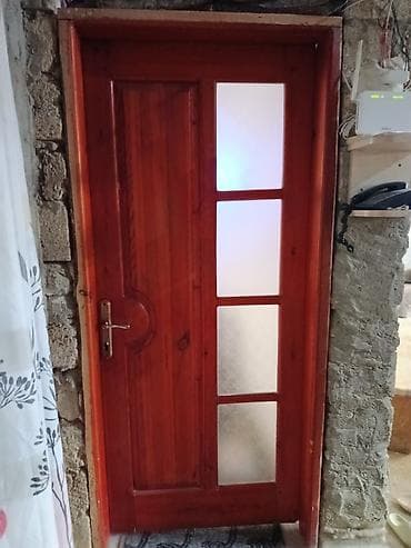 qapi avropa: Taxta otaq qapısı – şüşəli model - Material: təbii ağac (möhkəm — 1