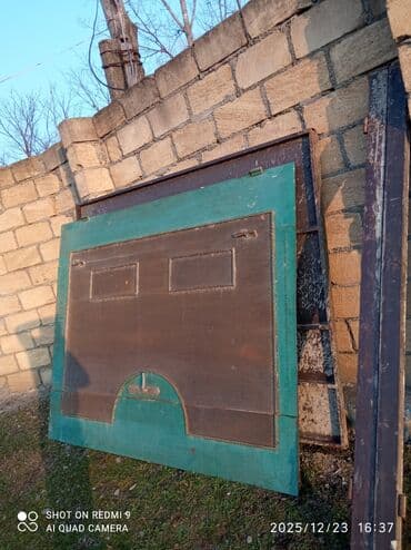 Dekorativ divar panelləri: İşlənmiş Dəmir Qaraj darvazası, Yana açılan, Mexaniki, rəng - Yaşıl, Qapı ilə, Kredit yoxdur, Ödənişli çatdırılma — 2