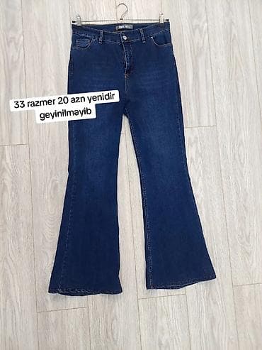 сумка бренд: Flared kəsimli tünd mavi cins şalvar - Razmer: 33 - Model: aşağıdan — 1