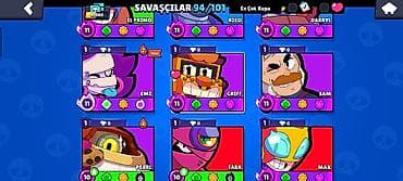 brawl stars tortu: Brawl hesabi 94 karakter 1 ultra efsanevi karakter 13 efsanevi — 10