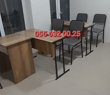 endirimde olan mebeller: Yeni, Kvadrat masa, 4 stul, Açılmayan, Stullar ilə, Dəri, Azərbaycan — 18