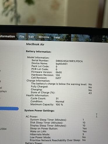 masaj spa: Apple MacBook Air (Space Gray) M4 nəsli Ekran:15.3 Yaddaş:512gb Ram — 4