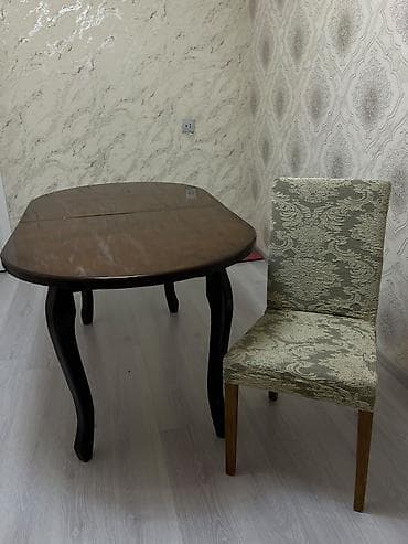 Qonaq otağı üçün, İşlənmiş, Açılan, Oval masa, 4 stul — 3