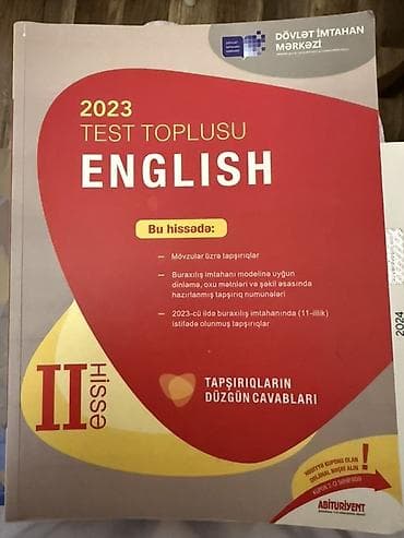 İngilis dili Testlər 11-ci sinif, DİM, 2-ci hissə, 2023 il — 1