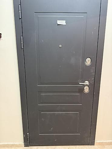 Polad giriş qapısı – boz rəng, müasir minimal dizayn - Material