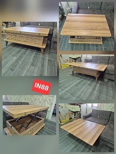 masa taxta: Çevrilə bilən çoxfunksiyalı masa - Material: ağac fakturalı laminat — 1