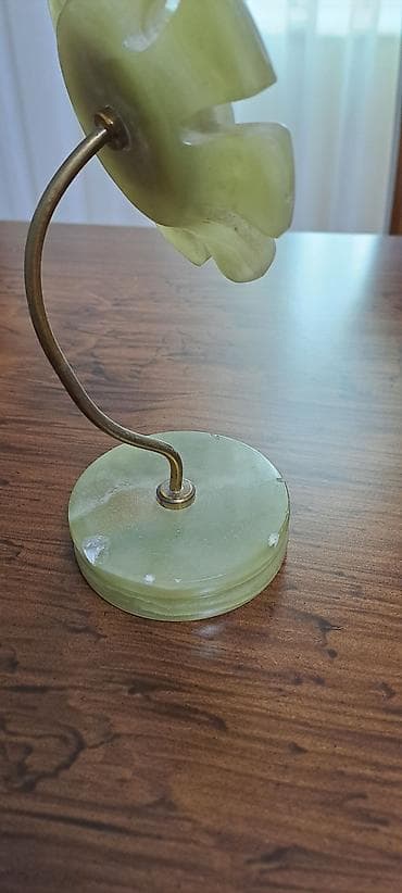 kubik daş: Oniks daşından dekor dəst - 3 ədəd aksesuar: şamlıq, masa saatı və — 2