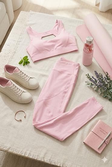 Qadınlar üçün idman dəsti – top və tayt - Model: yüksək elastikliyə — 2