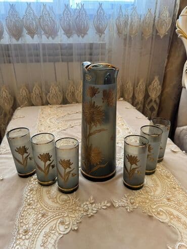 набор художника: Şüşə qrafin və stəkan dəsti - Dəst tərkibi: 1 ədəd qrafin və 6 ədəd — 1