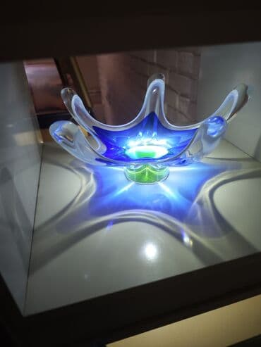 ваза богемия: Qedimi mehsun Bohemia rengli şüşə əl işi meyvə qabı Meduza İstehsal — 1