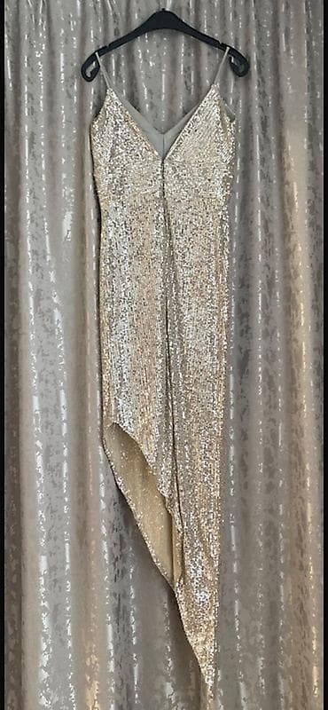 vecerni donlar instagram: Parlaq payetli gecə/libas - Rəng: şampan/qızılı metallik - Dizayn — 2