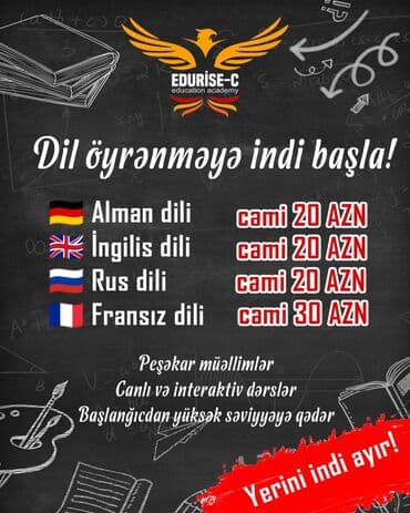 tibb kurslari sumqayitda: Xarici dil kursu, Alman dili, Böyüklər üçün, Uşaqlar üçün, Danışıq klubu, Diplom, sertifikat, Abituriyentlər üçün — 1