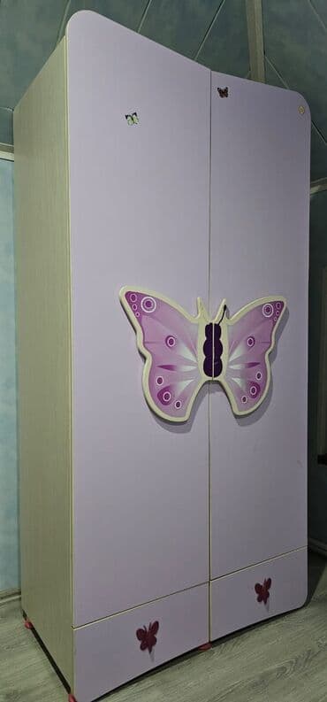 Uşaq masaları: Qız üçün, İşlənmiş, 2 təknəfərlik çarpayı, Yazı masası, Dolab, Komod — 6