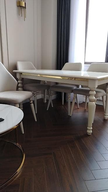 Qonaq otağı üçün, Açılan, Dördbucaq masa, 6 stul — 6